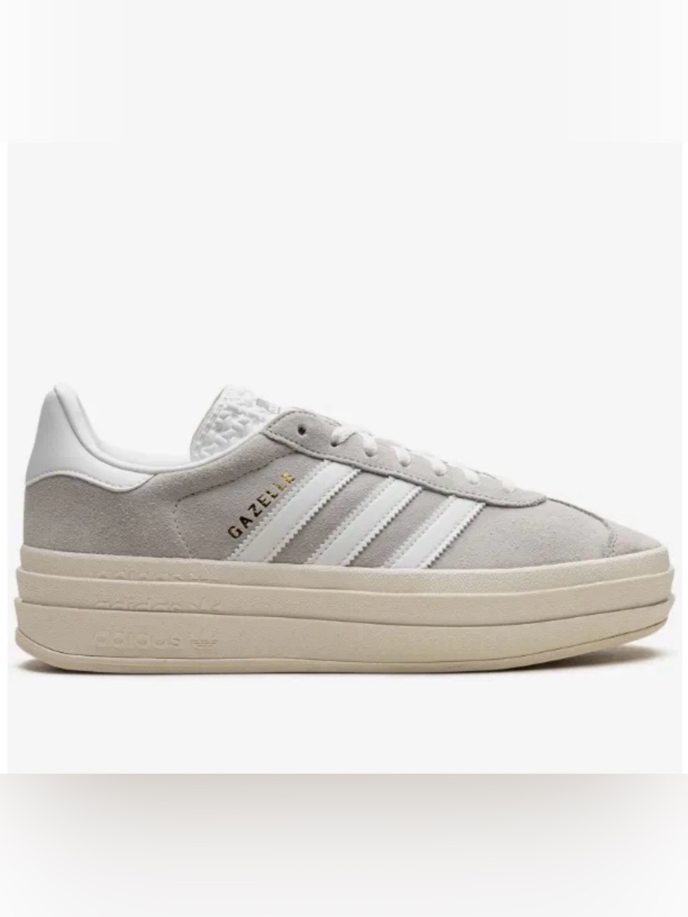 adidas Gazelle Bold Platform Suede Sneakers in Gray and Cloud White Size 9